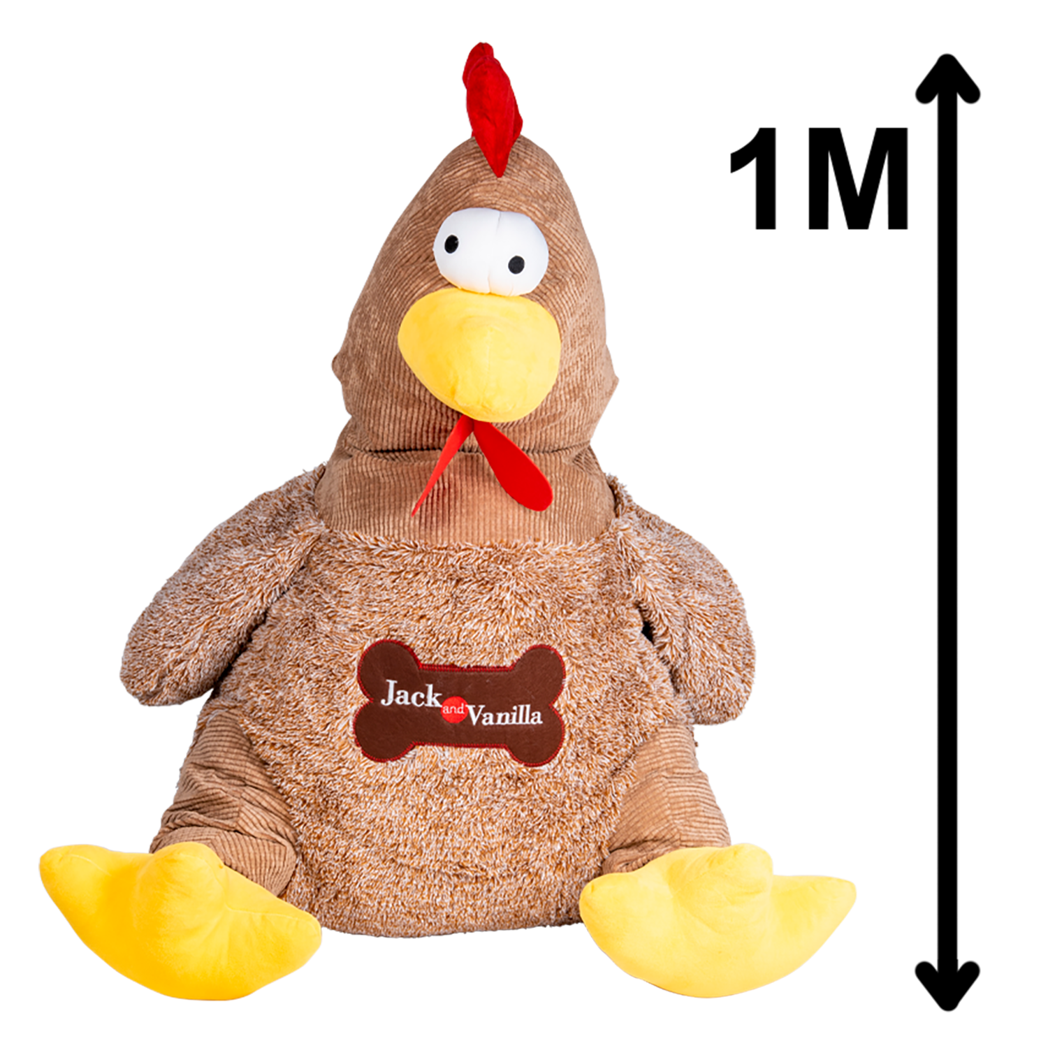 Jack And Vanilla - Speeltjes - Jv Velveties Haan Bruin - 1 meter groot