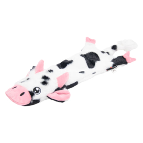 Jack and Vanilla Flatties Hundeplüschtier – Kuh mit Quietscher – erhältlich in 3 Größen