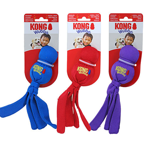 Kong Wubba hondenspeelgoed met geluid - 3 maten