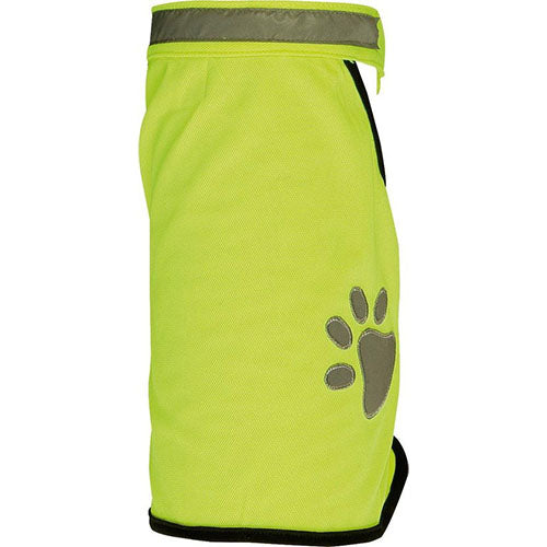 Karlie/ Flamingo Honden Veiligheidsvest - Fluo Geel - Lengte Jasje: 43 cm - Nekomtrek: 50-55cm - Buikomtrek: 70-75 cm