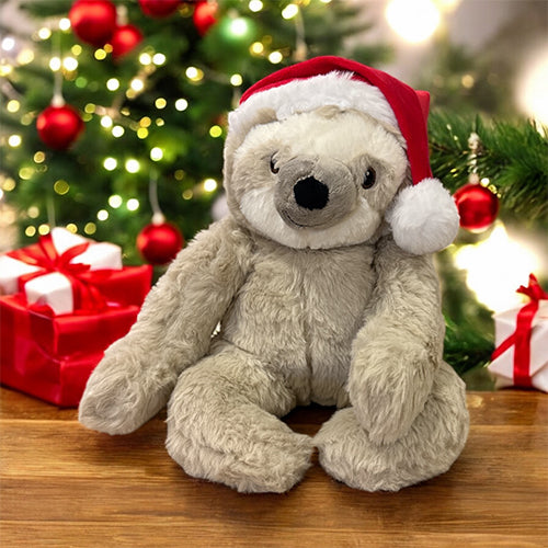 Weihnachts-Plüsch-Faultier-Kuscheltier, beige, 32-40 cm