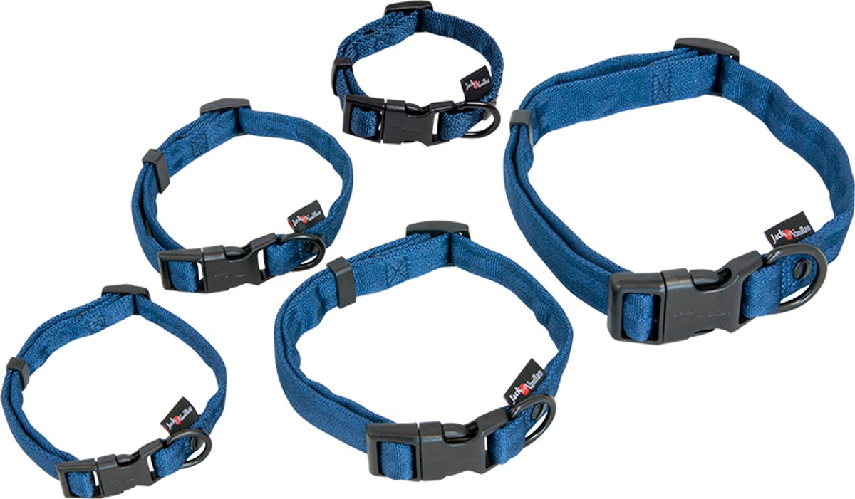 Jack And Vanilla - Halsbanden - Comfort Tube Nylon Hondenhalsband - Blauw - Xs - 16 - 24 cm - 12 mm