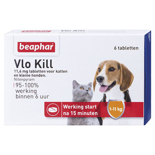 Beaphar Vlo Kill - Doodt vlooien die op de hond of kat zitten - Verkrijgbaar voor hond en kat