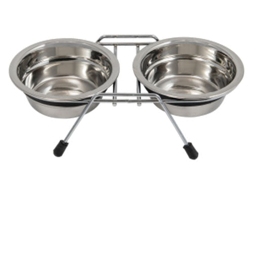 Jack and Vanilla standaard voer en drinkbak inox in 3 maten