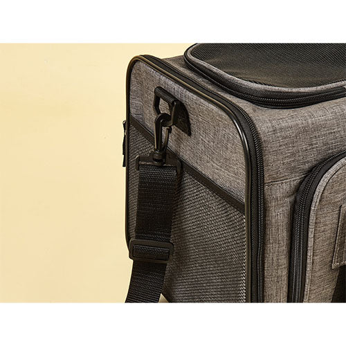 Fofos uitbreidbare en opvouwbare Draagtas/ reismand - grijs/zwart - 47 x 28 x 28 cm