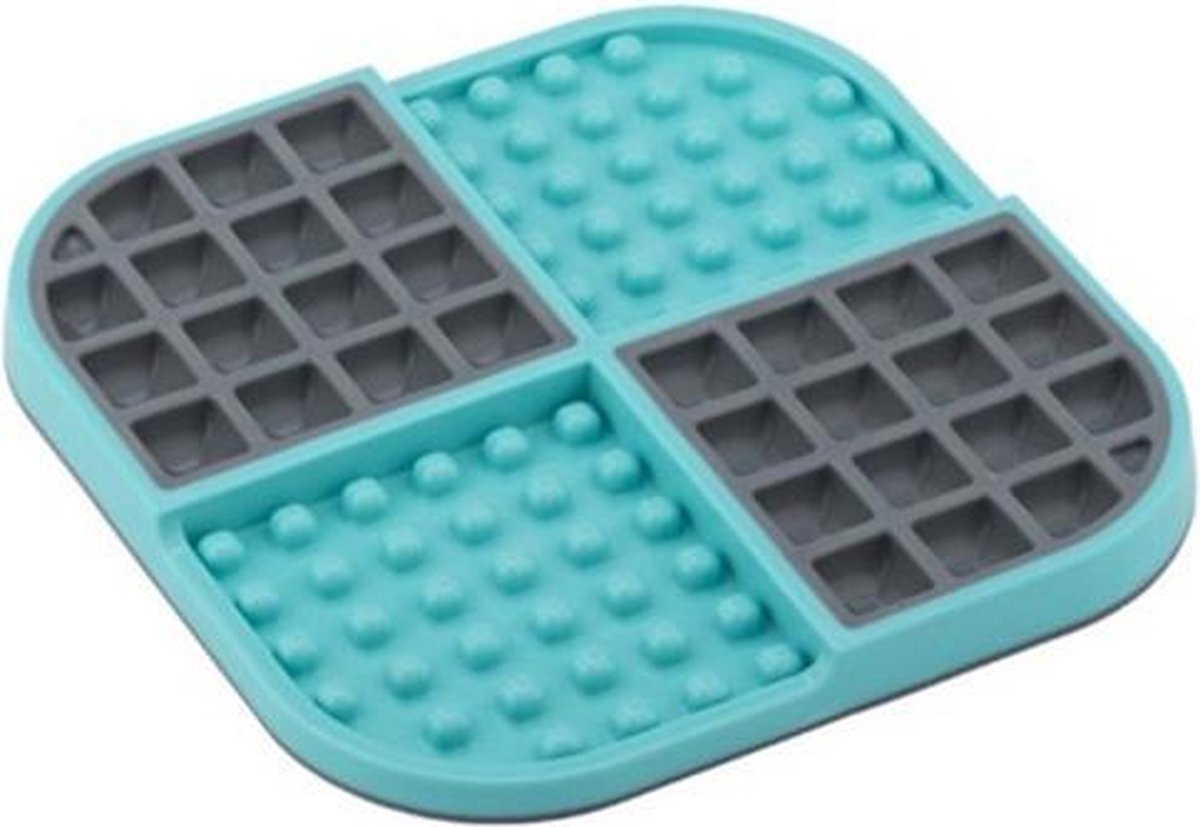 Lickimat Slomo - slowfeeder voor kat en kleine hond - tegen schrokken - turquoise