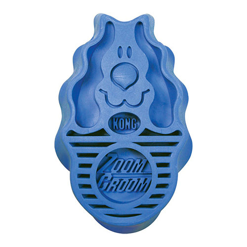 Kong Zoom Groom Gummi-Hundebürste, Blau