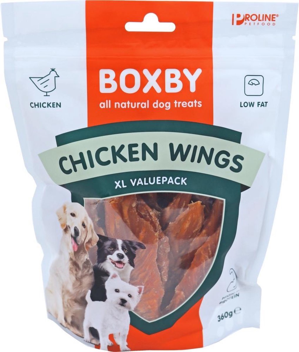 Proline Boxby Chicken Wings Hondensnack - Kip - 360 g - XL valuepack