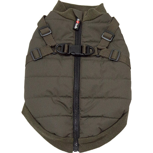 Jack and Vanilla Hondenjas Puffer met Harnas/Tuigje - Bruin - Verkrijgbaar in 5 maten