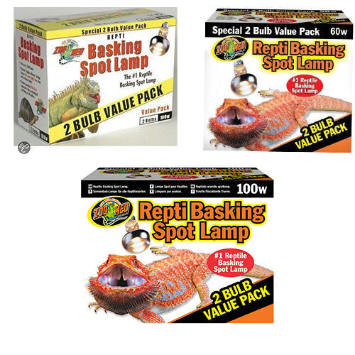 Zoomed basking spot lamp value pack 2x - 40 - 60 - 100 watt