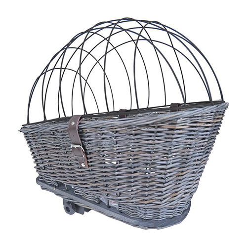 Fahrradkorb aus Weide – 42/57 cm – hinten – Grau