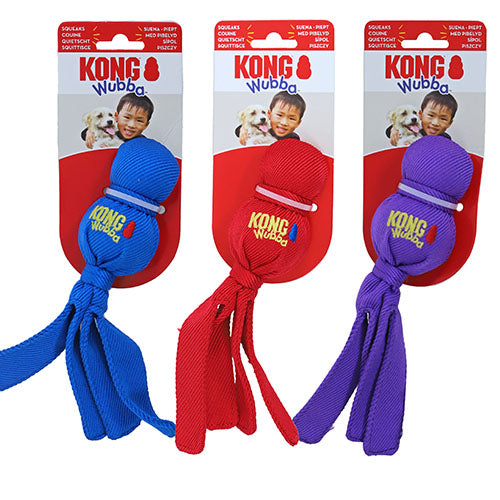 Kong Wubba hondenspeelgoed met geluid - 3 maten