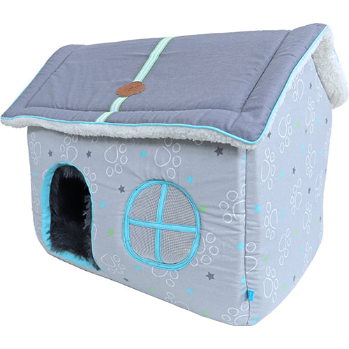 Lief! villa huis voor hond of kat blauw of roze