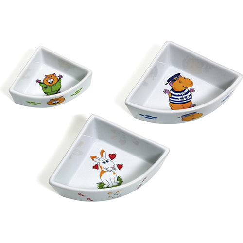 Karlie Futternapf Corner Print Hamster 9x9 cm Weiß sortiert