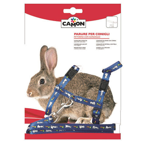 Camon Harnas voor konijn met lijn 10 mm x 120 cm