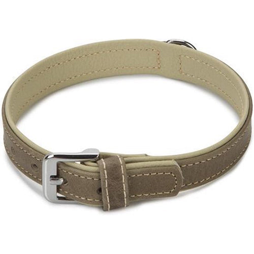 Beeztees Comfort Leren Hondenhalsband - Grijs - Nekomvang tussen 34,5-40,5 cm - 45 cm x 22 mm