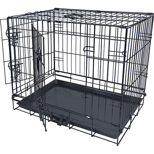 Boon Premium Drahtkäfig/Hundebox – 2-türig mit Kunststoffwanne – Erhältlich in 4 Größen