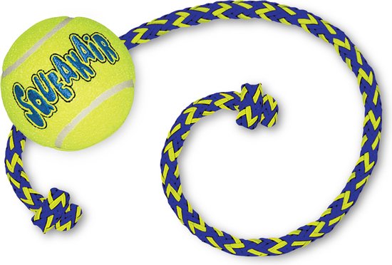 Kong Squeakair Tennisball mit Quietscher und Seil
