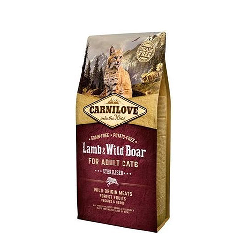 Carnilove lam en wild zwijn voor gesteriliseerde katten 2 kg