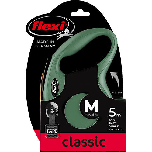 Flexi rollijn classic tape - olijf groen S - M - L - 5 meter