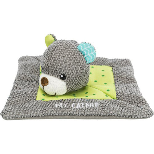 Trixie junior knuffeldoek beer met kattenkruid / catnip 13x13 cm