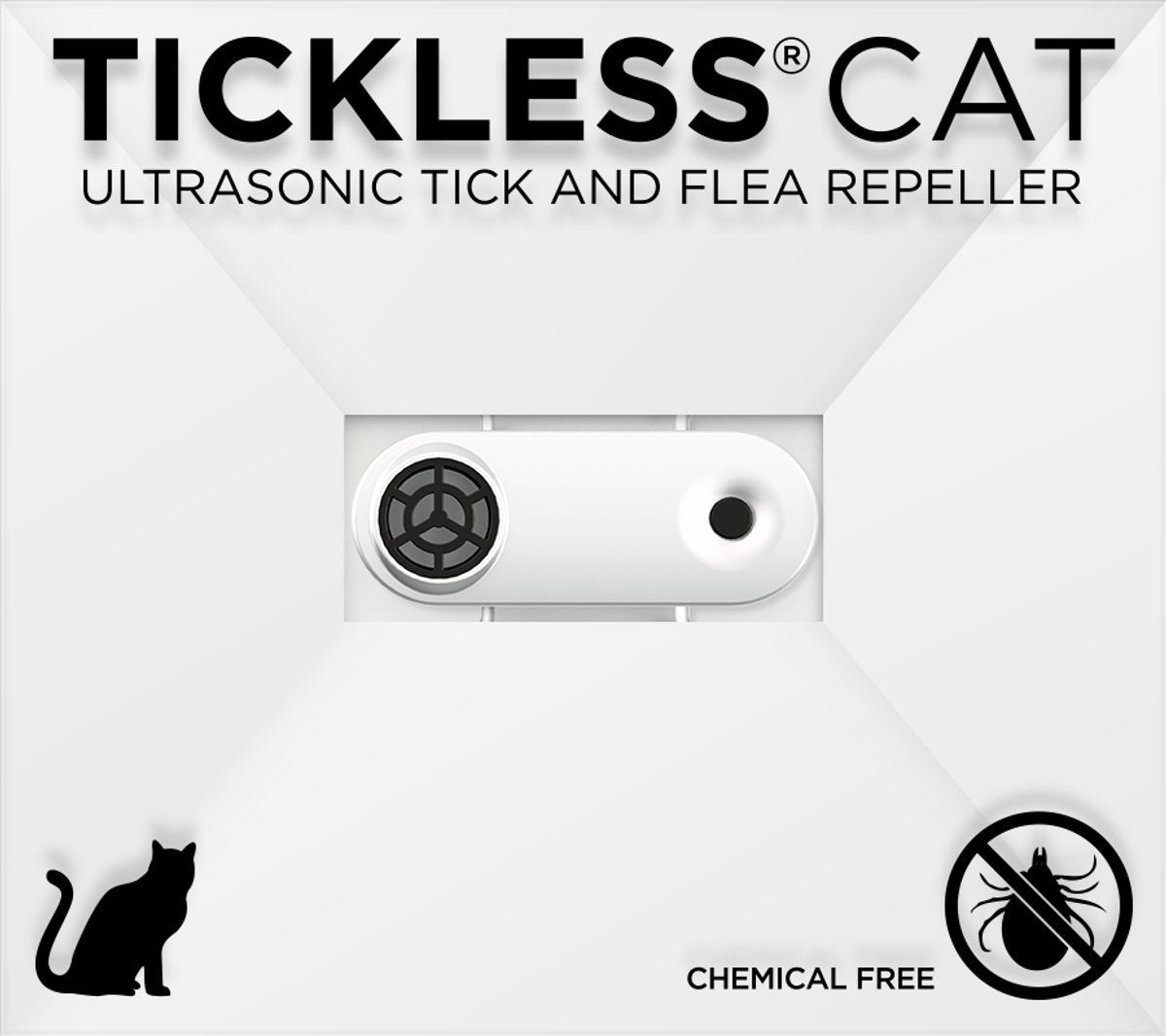 TICKLESS Zecken- und Flohabwehrmittel MINI CAT - WEISS (wiederaufladbare Version für extra lange Lebensdauer)