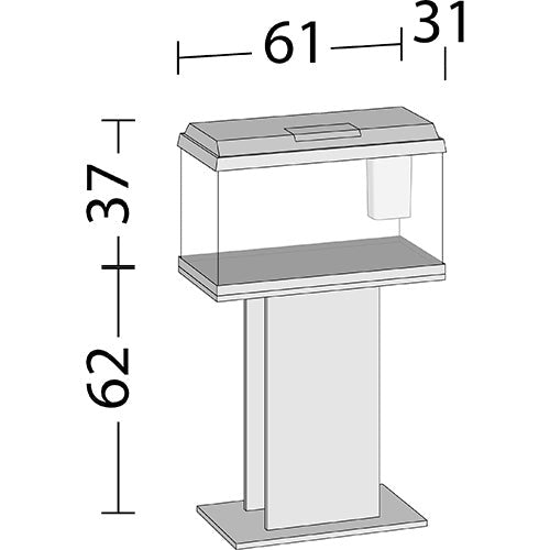 Juwel Primo Aquarium - 61 x 31 x 37 cm - 60 L - Zwart