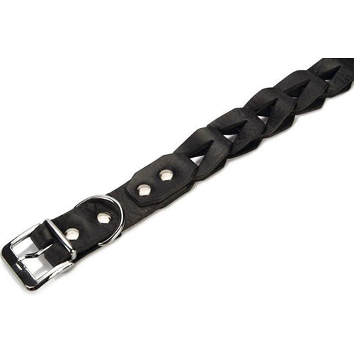Beeztees Connex Leren Hondenhalsband - Zwart -Nekomtrek tussen 37-40 cm - 45 cm x 20 mm