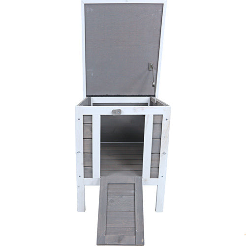 Nachthok voor knaagdieren of kippen - Bouwpakket - Kleur:grijs/wit - Afmetingen: 42x52x48 cm