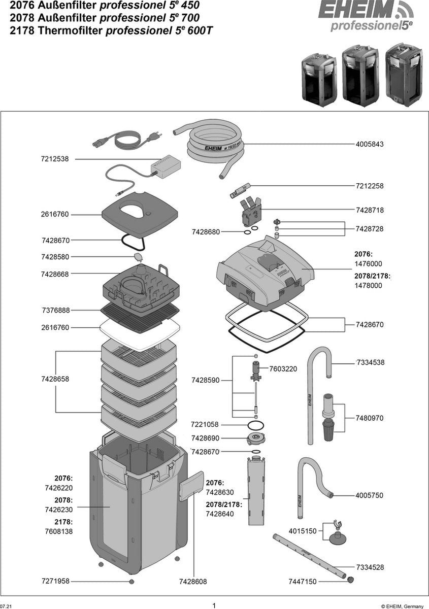 Eheim Prof 5e 600 T- Buitenfilter - Wifi - 600L