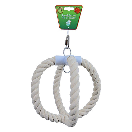 Vogelspielzeug - Kreuzring aus Baumwolle - Größe: mittel - 20 cm.