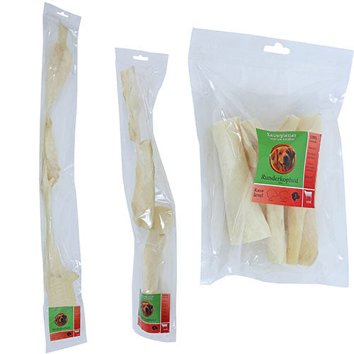 Natuurlijke Snack Rund - Runderkophuid Wit - diverse lengtes