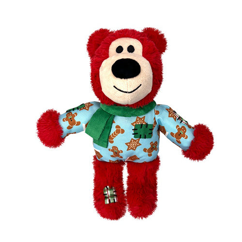 Kong kerst holiday wild knot bear assortie s/m - 23 cm