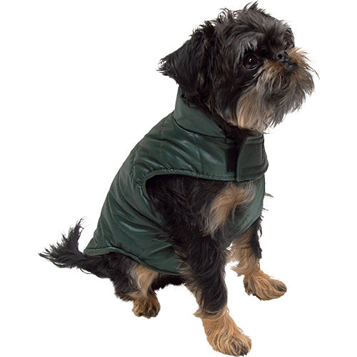 Jack and Vanilla Hondenjas Puffer Groen – Warm, Wasbaar & Met Rits voor Tuigje - Verkrijgbaar in 6 maten