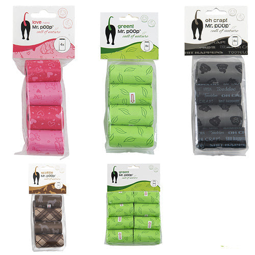 Mr. Poop Navulling poepzakjes in verschillende kleuren