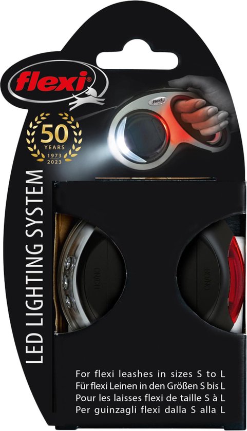 Flexi Vario Led Lichtsystem - Hundeleine - Schwarz - S/M/L