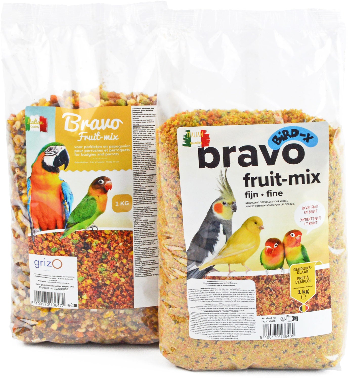 Opfokvoer Bravo Fruit mix fijn 1 - 5 kg