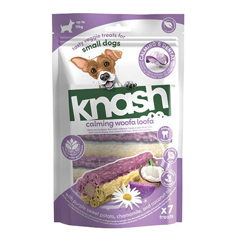 Knash Woofa Luffa beruhigend - lila Süßkartoffel - Kamille - 7er-Packung S oder M