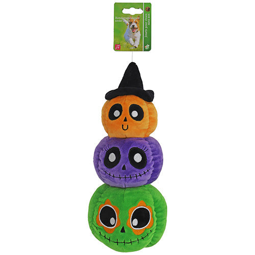 Boon hond speelgoed halloween pompoen trio oranje/paars/groen 28cm