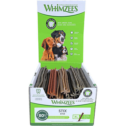 Whimzees vegan kauwsticks assorti in displaydoos