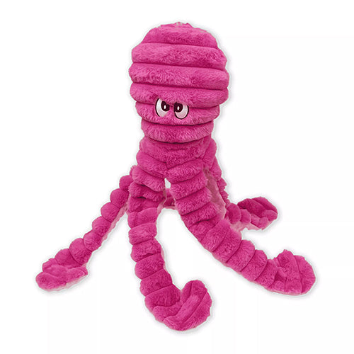 Quapas! hondenspeelgoed - knuffel - met piep en knisper - octopus roze 66 cm