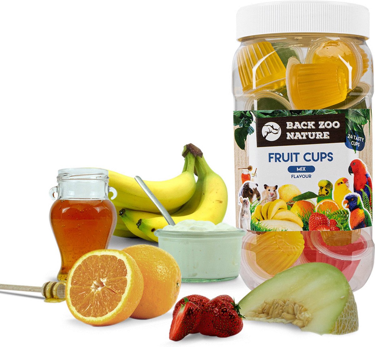 Zoofaria Fruitkuipje Papegaai Vogelsnack - Mix - 24 Stuks