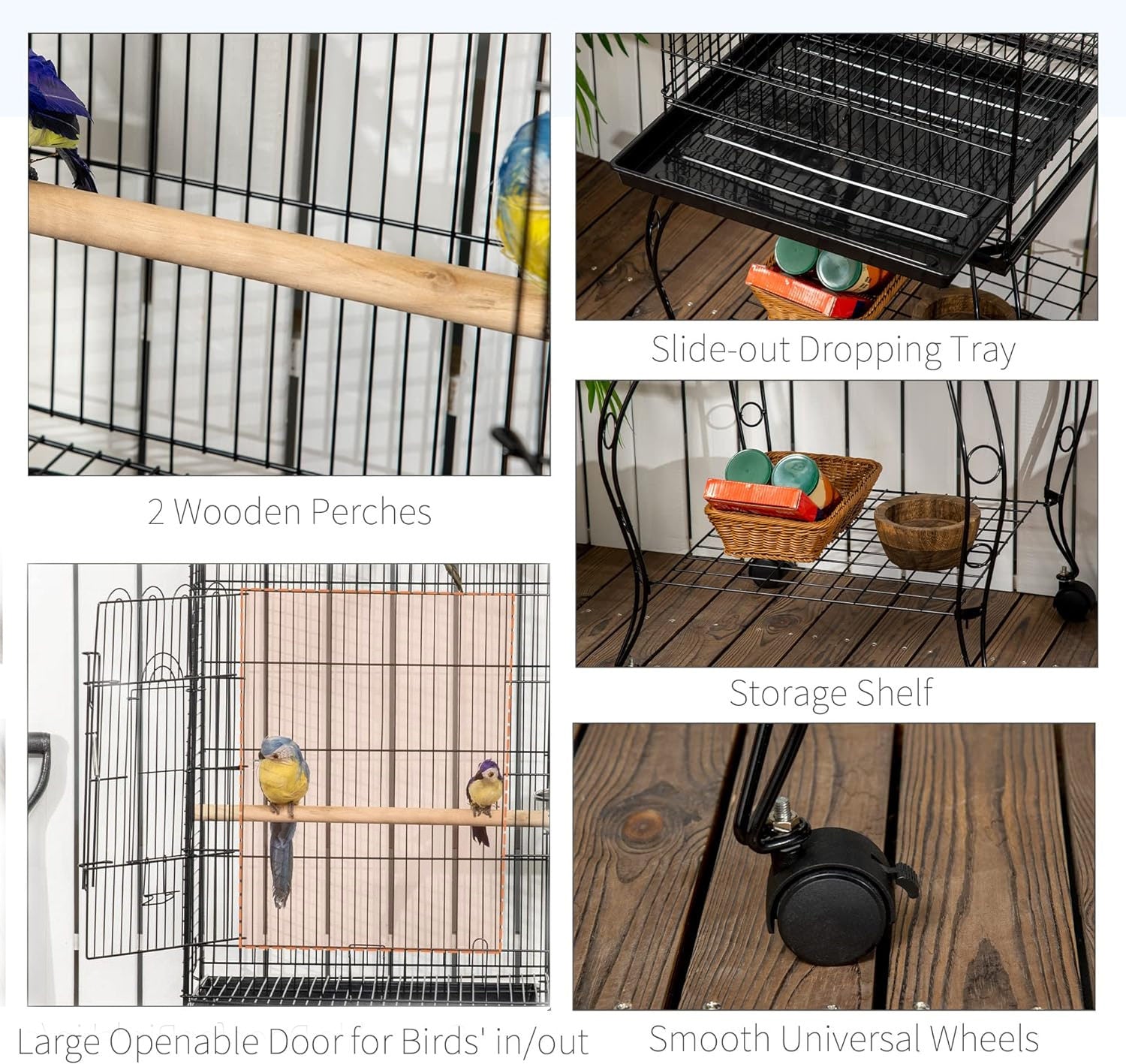 Kojo vogelkooi op voet 51 x 51 x 153 cm