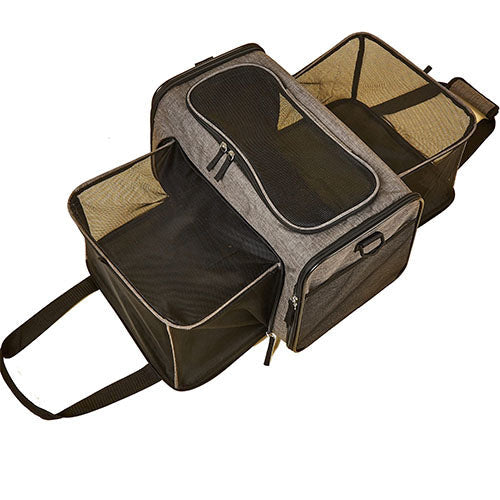 Fofos uitbreidbare en opvouwbare Draagtas/ reismand - grijs/zwart - 47 x 28 x 28 cm