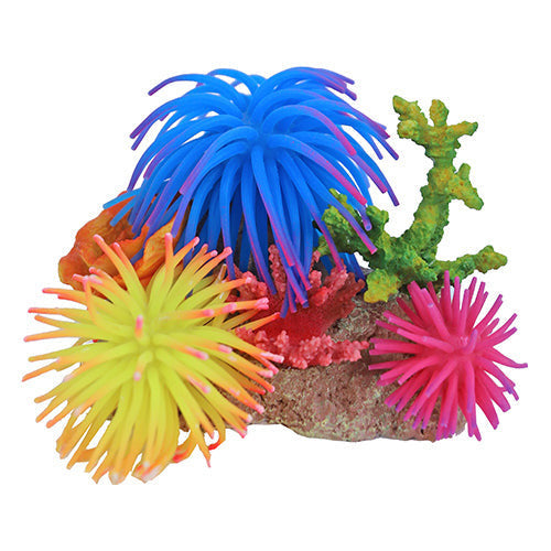 Boon Aqua Deco Ornament Siliconenbloemen met Rots en Schelp 15x12x12 cm