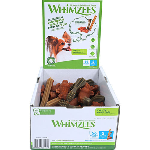 Whimzees vegan snack variety box mix