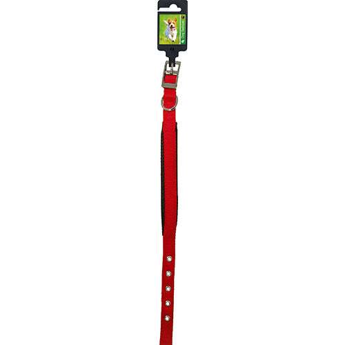 Boon Dog Fashion Nylonhalsband mit weichem Schutz – Doppelt – Farbe: Rot – Breite: 20 mm – Länge: 45 cm
