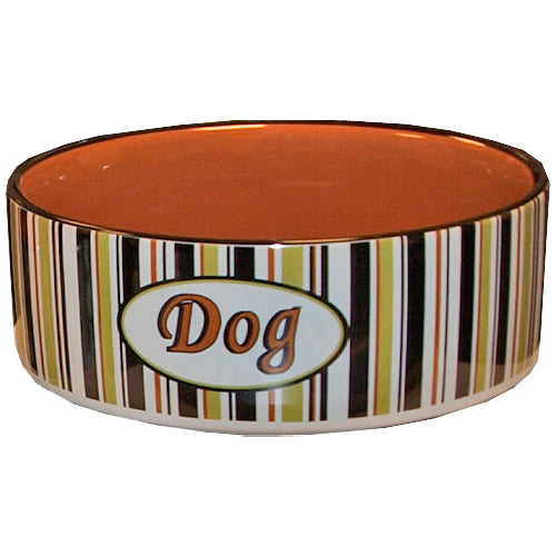 Eetbak - voerbak - hondenvoerbak - steen - dog gestreept XL - 23cm