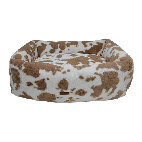 Animal Boulevard Cow Plush Hondenmand – Super zachte Mand met Uitneembaar Kussen en Anti-Slip Bodem - Verkrijgbaar in 3 maten