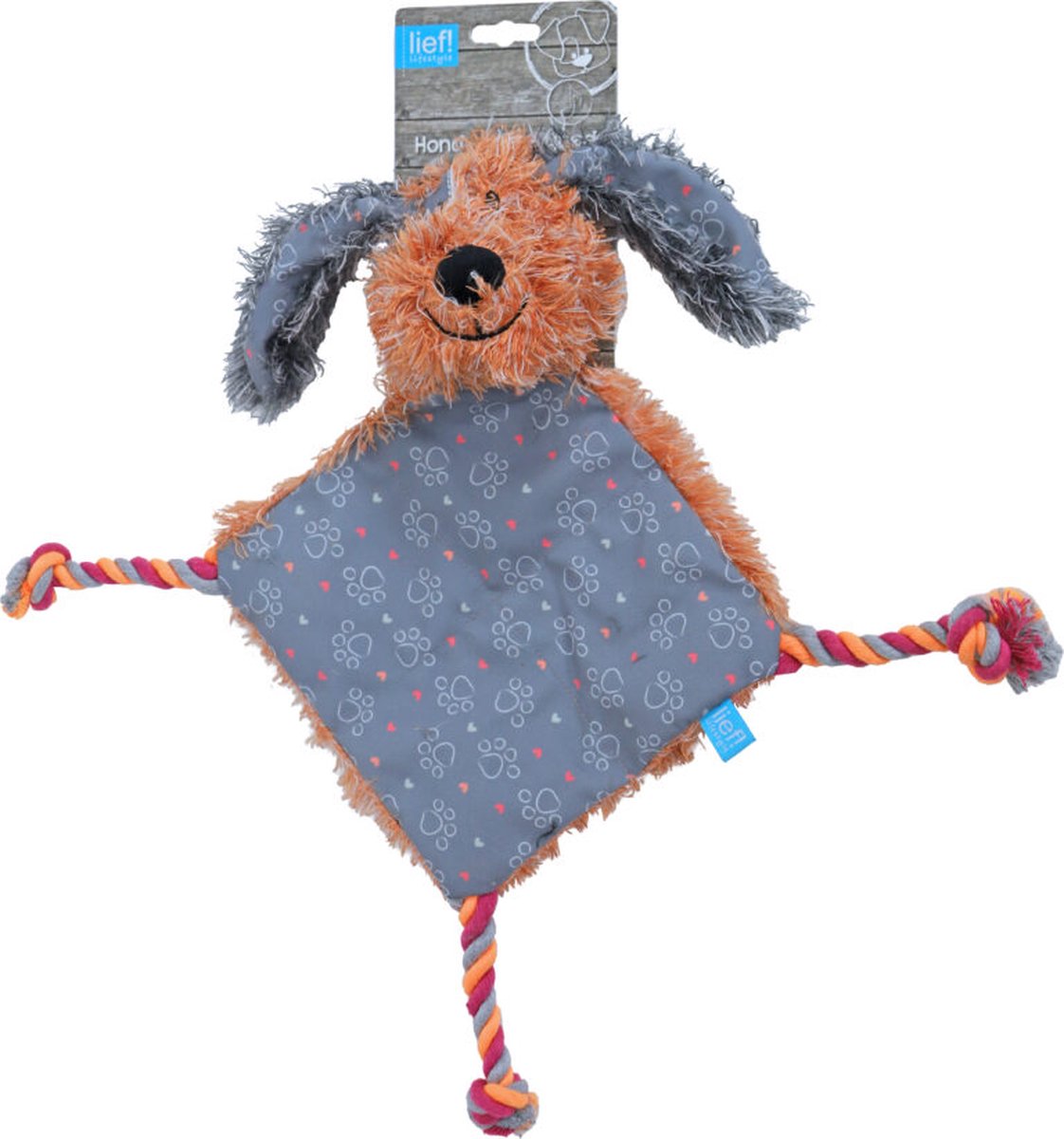 lief! Girls Hondenspeelgoed - Platte Teckel met piep - 40 cm - 1 stuk assorti